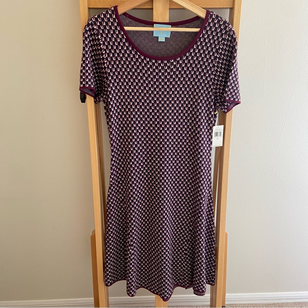 CeCe Houndstooth Knit Sweater Dress